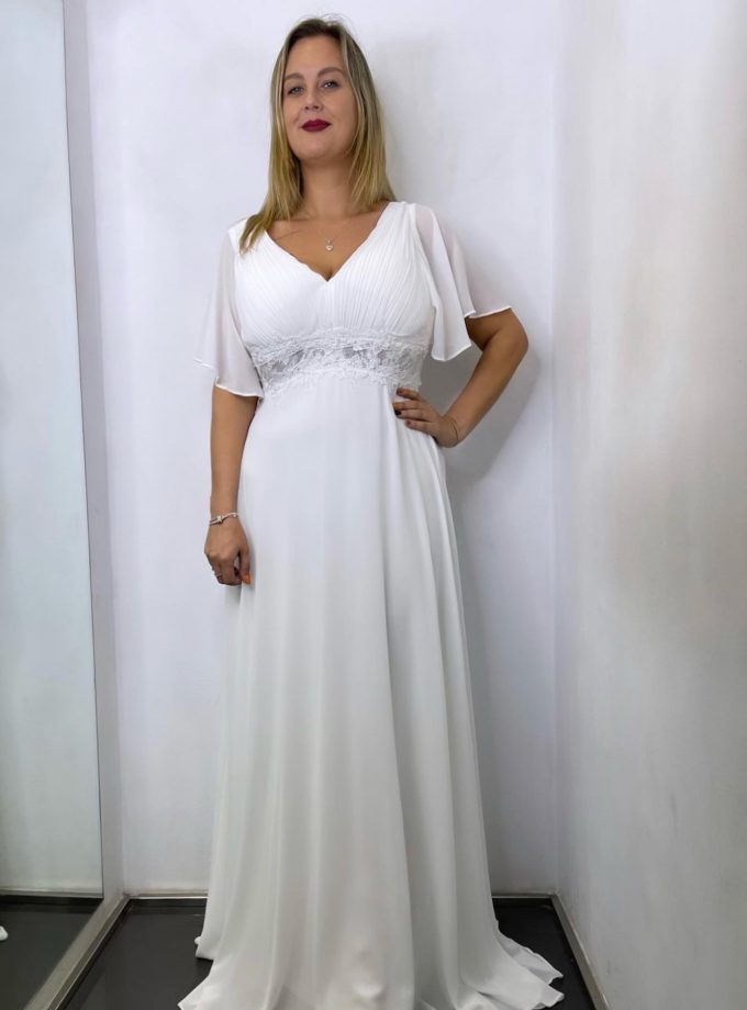 Vestido Curvy Cintura Encaje Novia