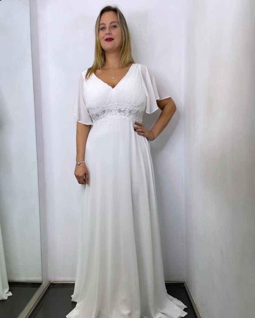 Vestido Curvy Cintura Encaje Novia