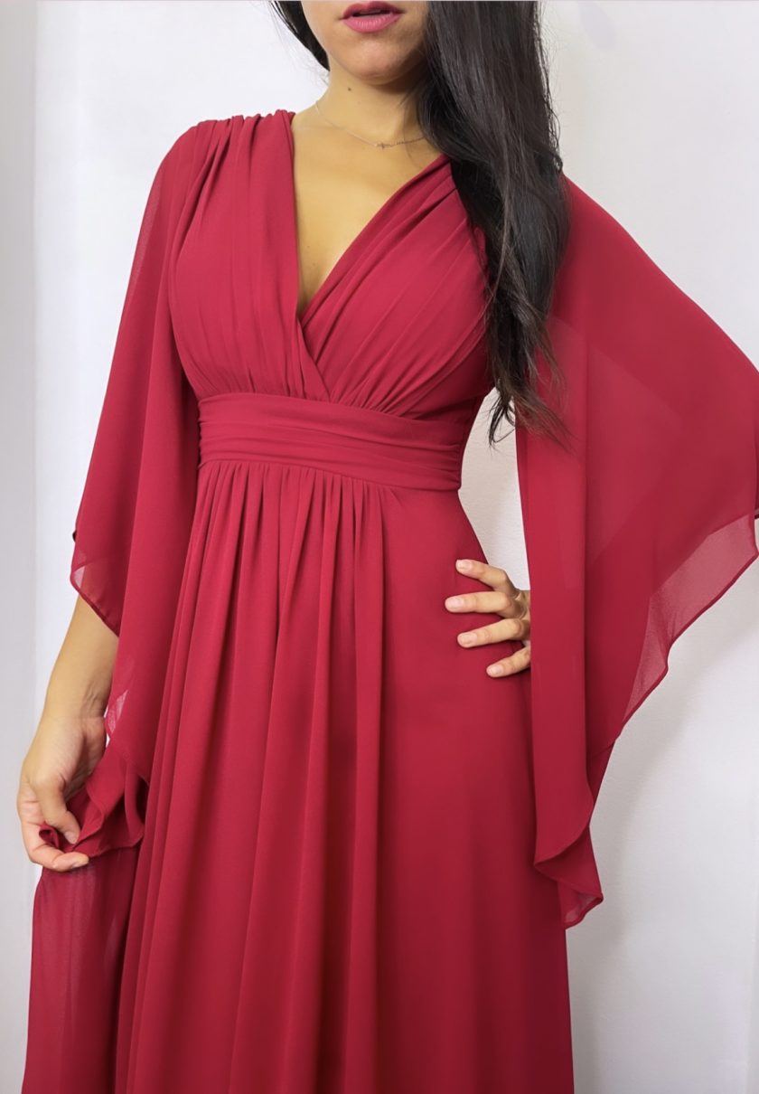 Vestido Gasa Mangas Curvy - Imagen 8