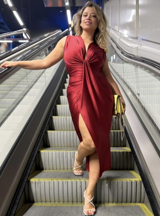 Vestido Seda Escote Nudo