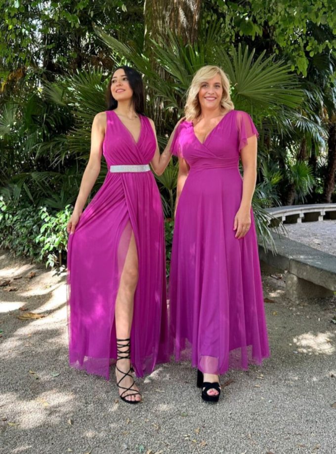 Vestido Tul Basic Mangas