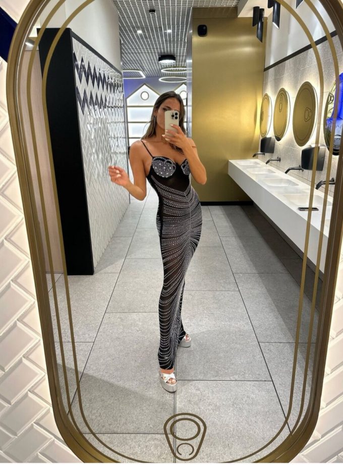 Vestido New York Sirena Brillos Cazuelas