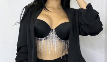 Top Flecos Brillos Escote