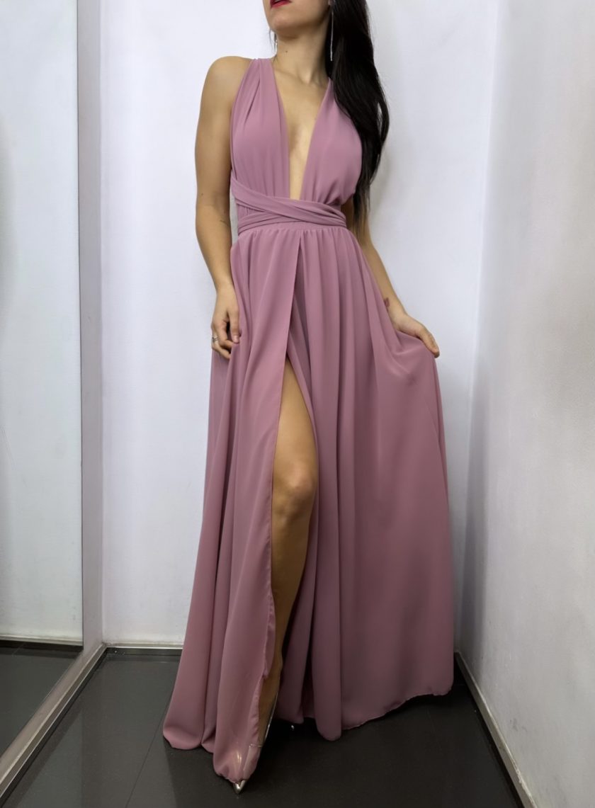 Vestido Multiposición Gasa Abertura