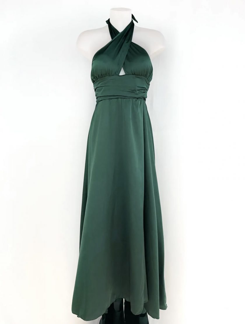 Vestido Seda Pecho Cruzado - Imagen 10