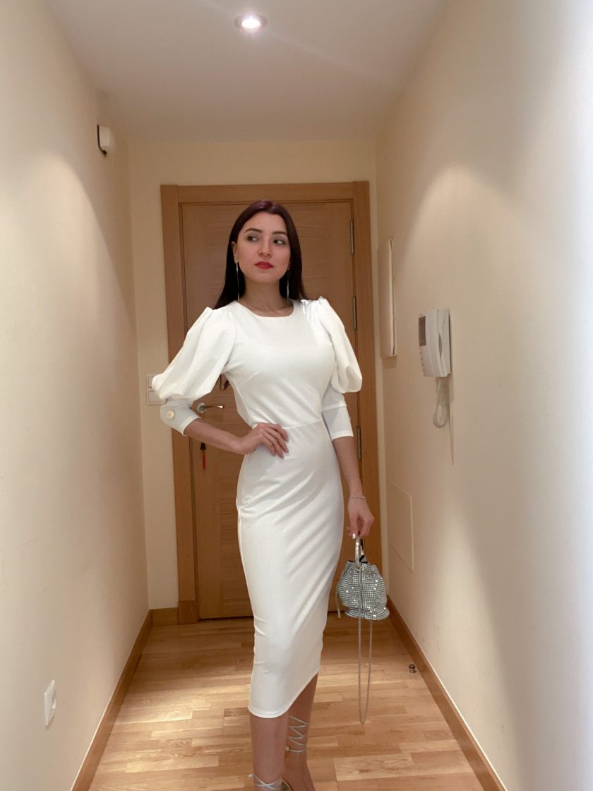 Vestido Midi Botones Novia - Imagen 5