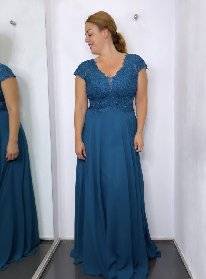 Vestido Encaje Brillos Curvy