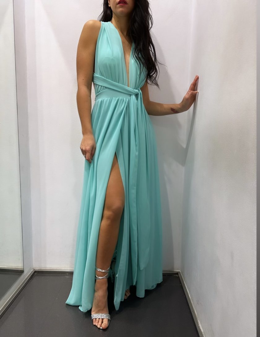Vestido Multiposición Gasa Abertura