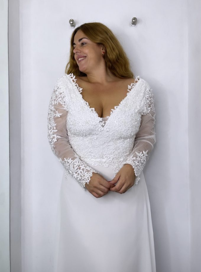Vestido Dama Mangas Novia
