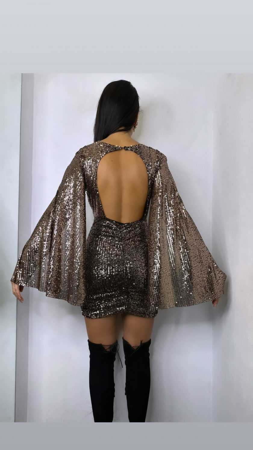 Vestido Lentejuelas Mangas Abiertas - Imagen 14