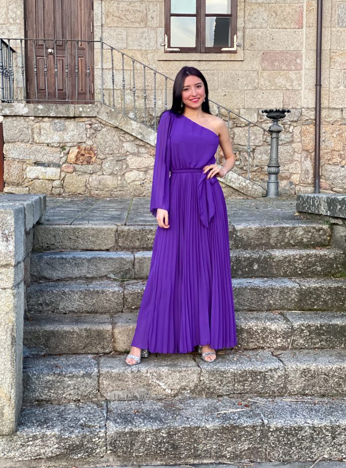 Vestido Ángel Tablas Asimétrico