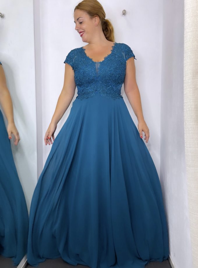 Vestido Encaje Brillos Curvy