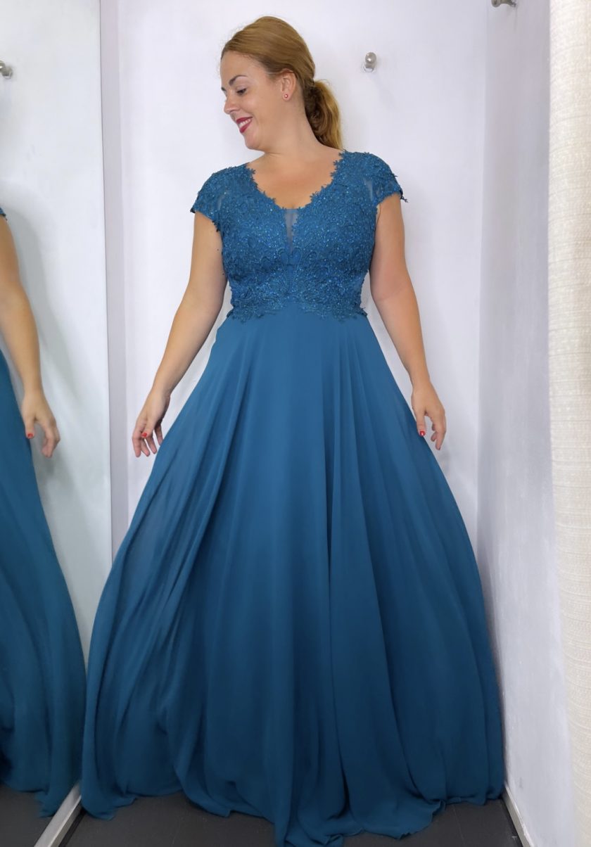 Vestido Encaje Brillos Curvy - Imagen 9