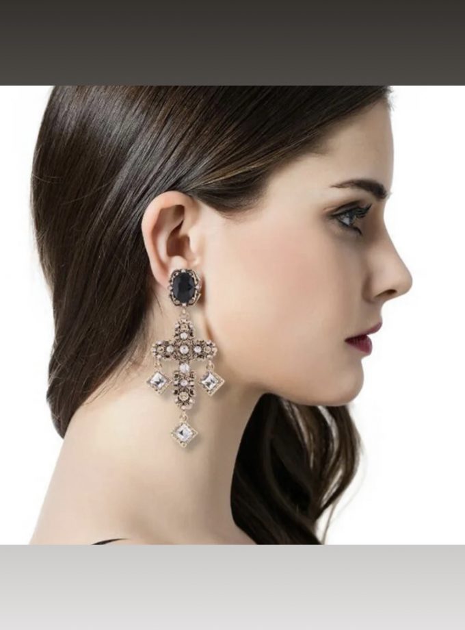 Pendientes Cruz Cristales