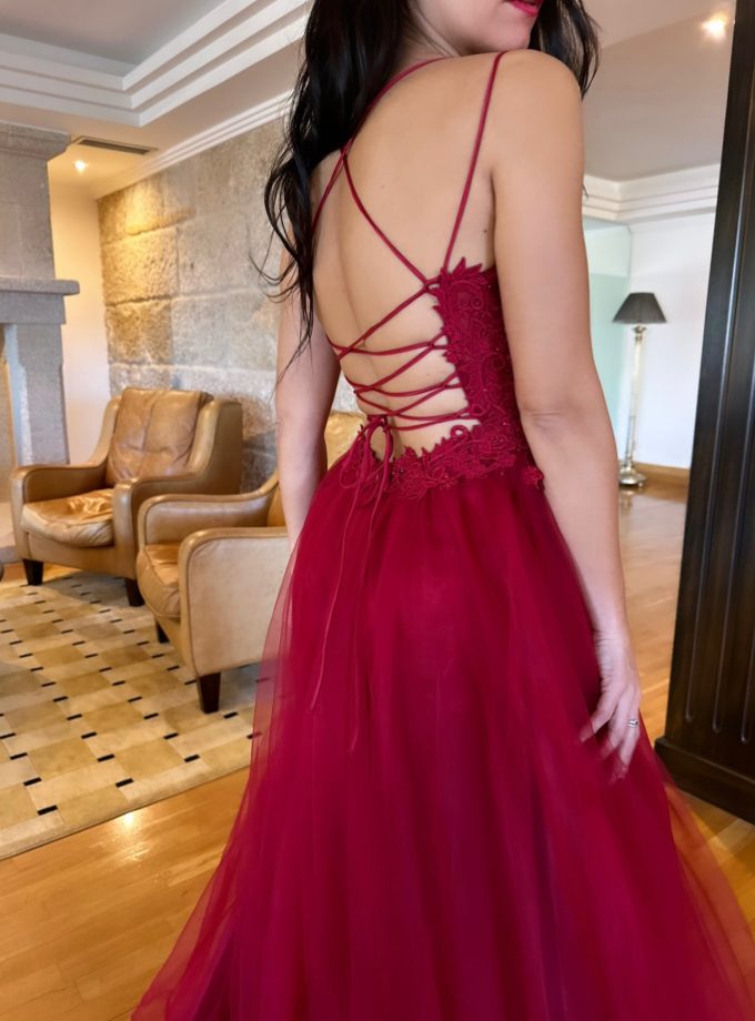 Vestido Tul Largo Abertura