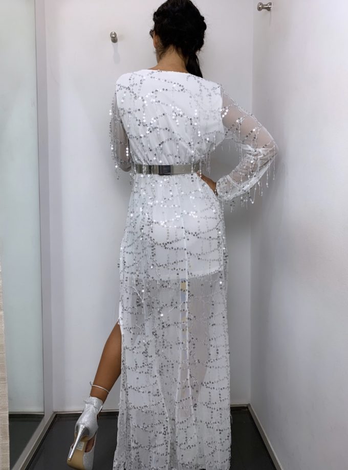 Vestido Lentejuelas Drapeado