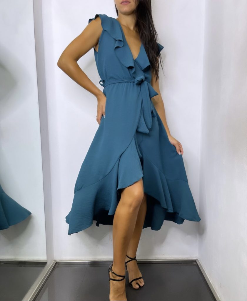 Vestido Volantes Abertura - Imagen 7