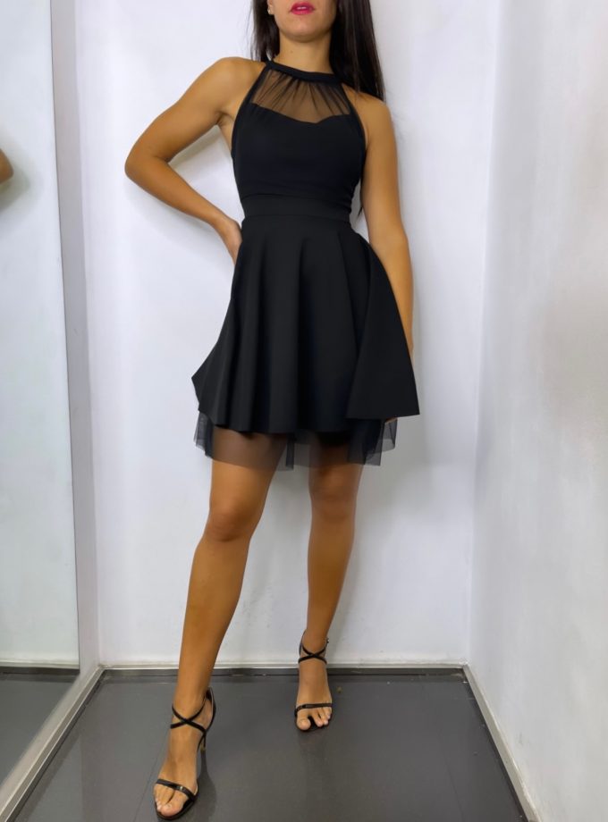 Vestido Halter Vuelo Tul