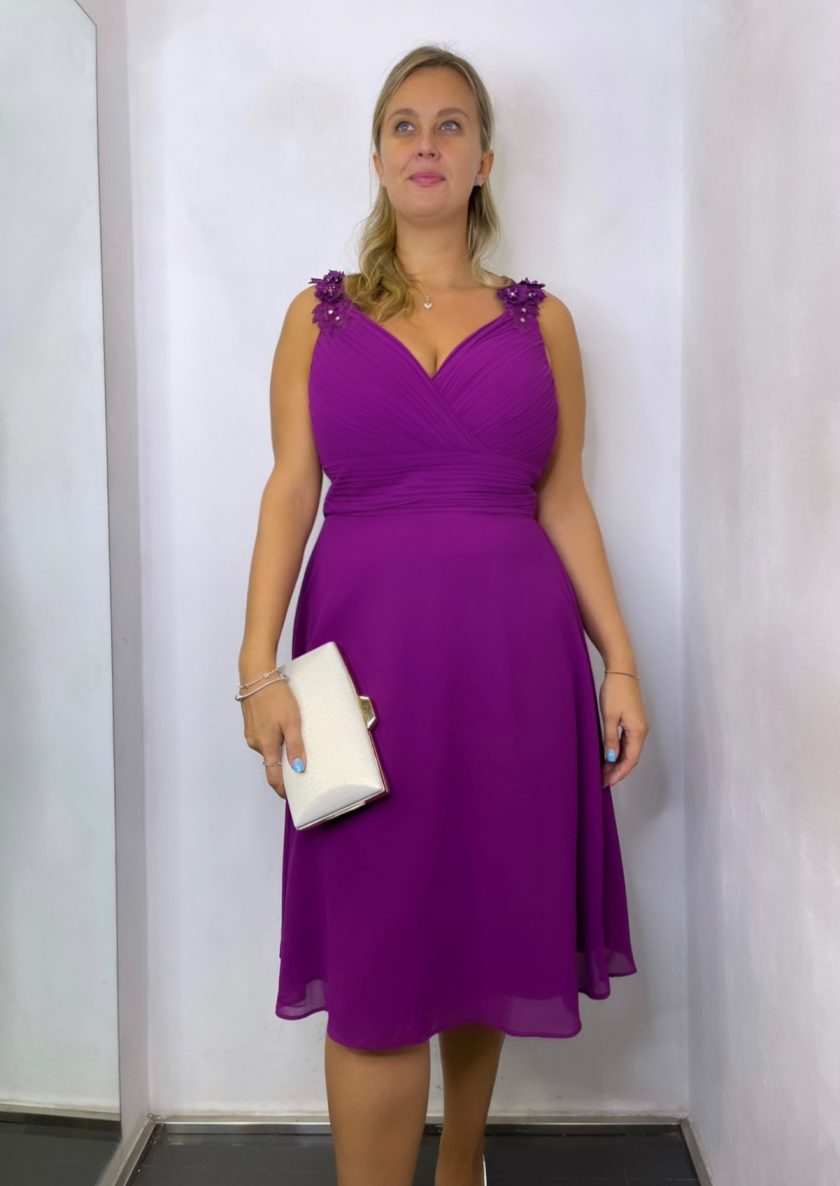 Vestido Curvy Pétalos Corto - Imagen 2