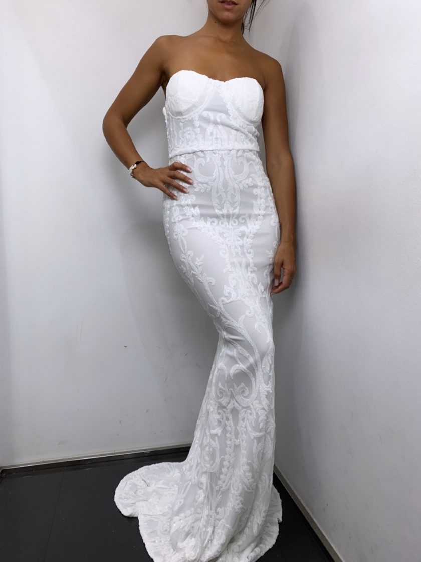 Vestido Sirena Brillos Novia - Imagen 6