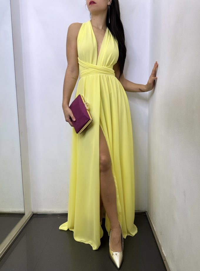 Vestido Multiposición Gasa Abertura