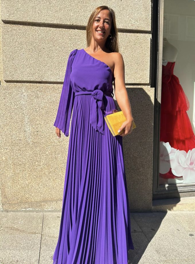 Vestido Ángel Tablas Asimétrico