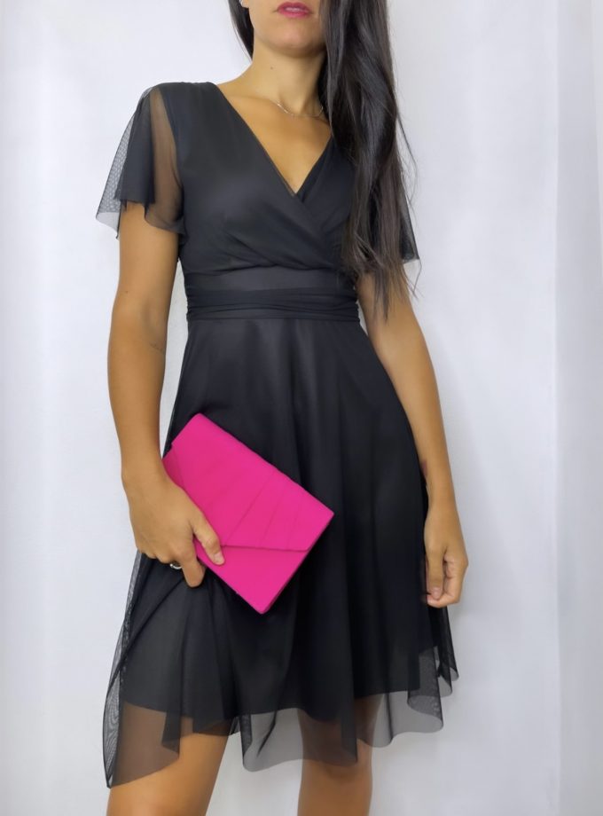 Vestido Tul Mangas Corto