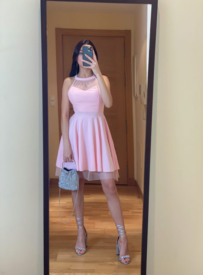 Vestido Halter Vuelo Tul