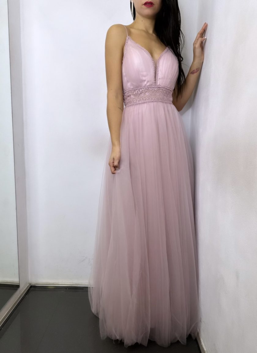 Vestido Tul Encaje Cintura - Imagen 7