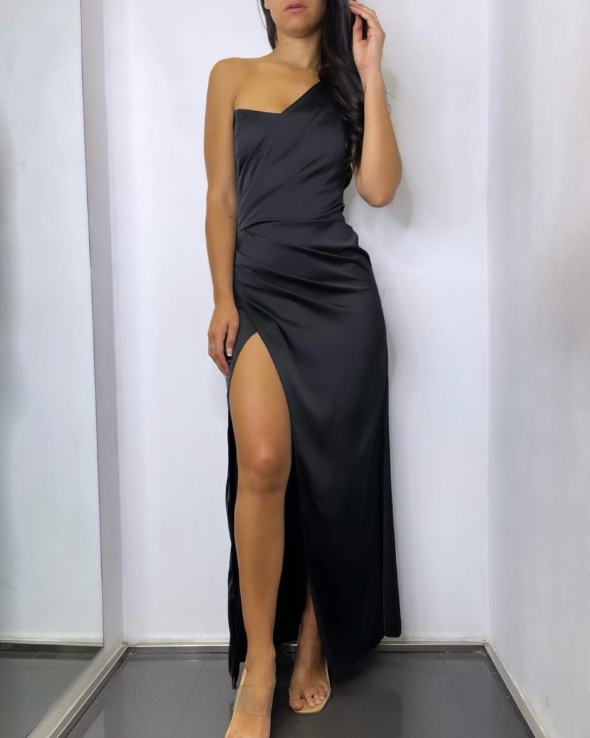 Vestido Asimétrico Abertura Seda - Imagen 21