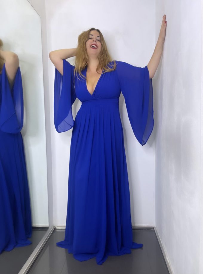 Vestido Gasa Mangas Curvy