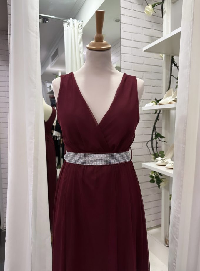 Vestido Tul Basic Cintura Brillos
