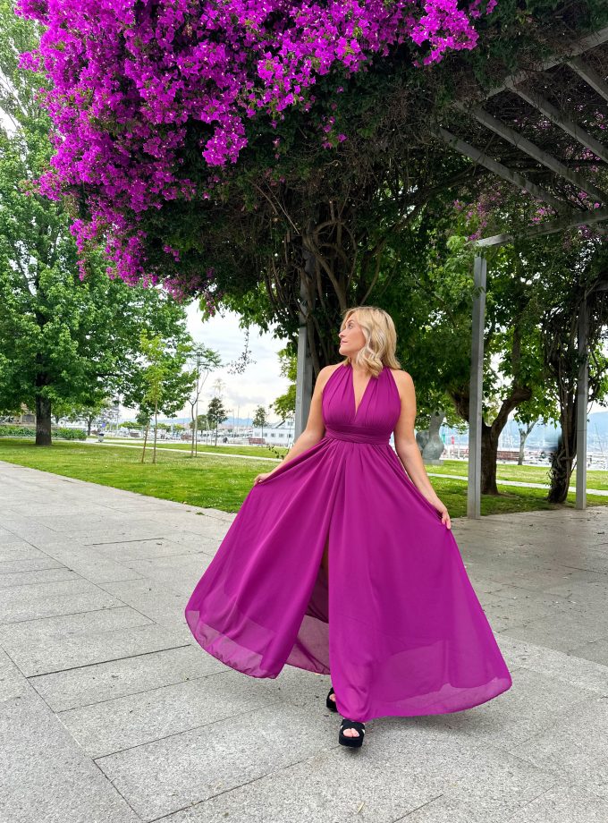 Vestido Multiposición Gasa Abertura