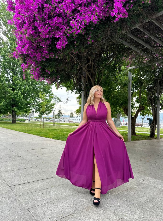 Vestido Multiposición Gasa Abertura