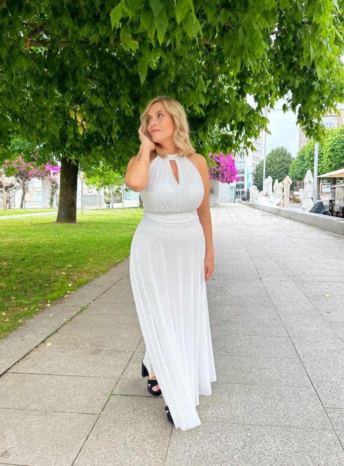 Vestido Tul Halter Largo Novia