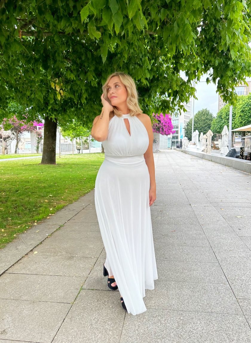 Vestido Tul Halter Largo Novia