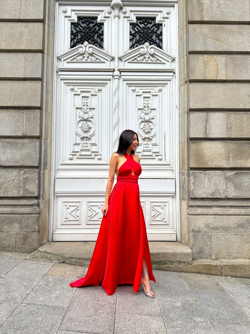 Vestido Seda Pecho Cruzado - Imagen 7