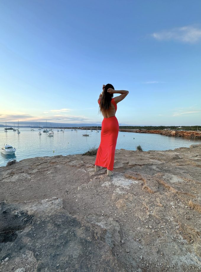 Vestido Espalda Nudo Frontal