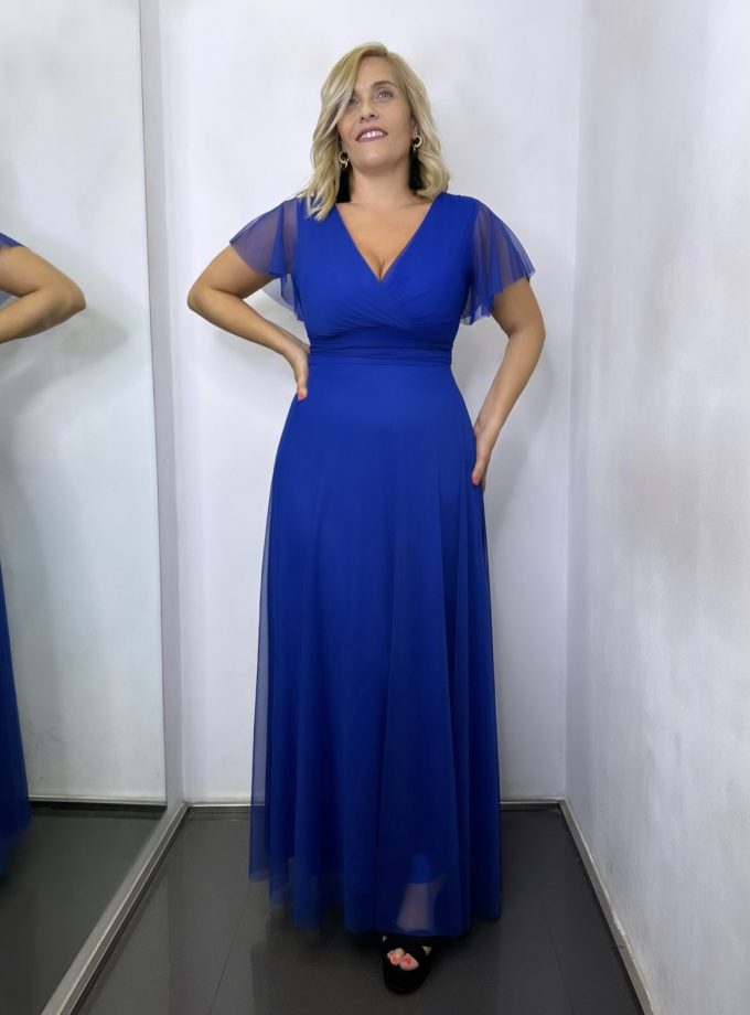 Vestido Tul Basic Mangas