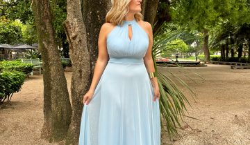 Vestido Tul Halter Largo