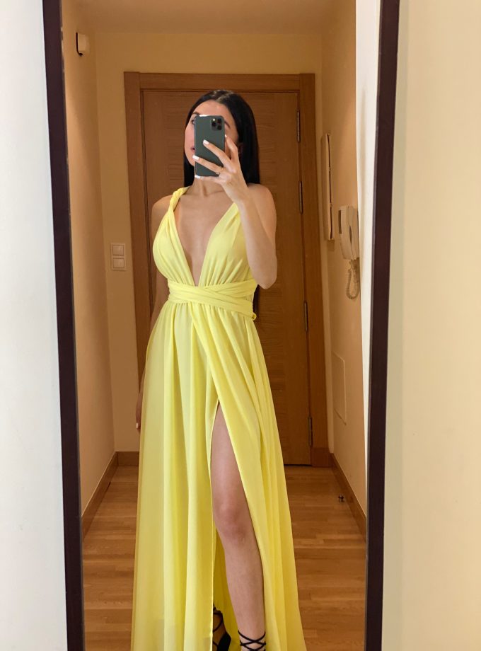 Vestido Multiposición Gasa Abertura