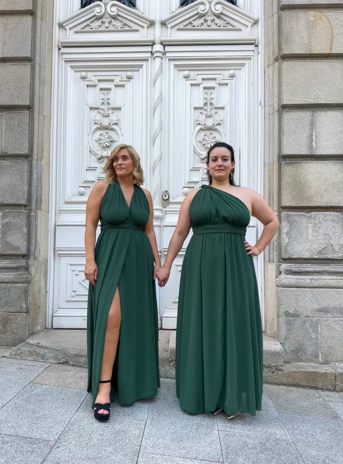 Vestido Multiposición Gasa Abertura