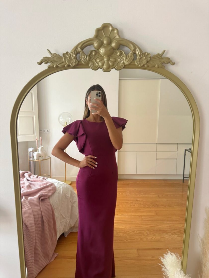 Vestido Sirena Manga Corta Volantes - Imagen 2