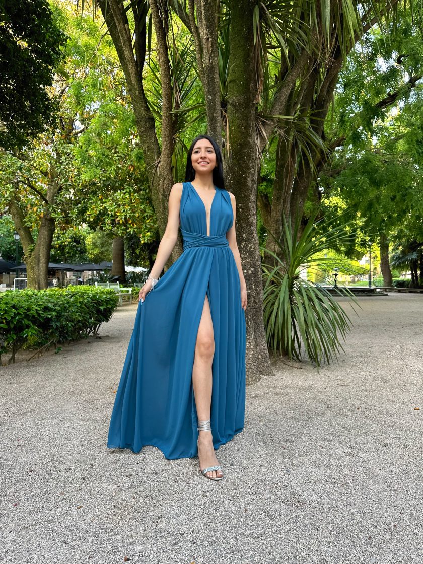 Vestido Multiposición Gasa Abertura