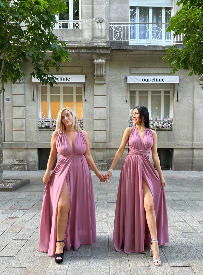 Vestido Multiposición Gasa Abertura