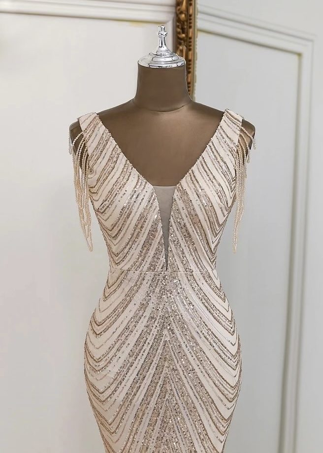 Vestido Cristales Hombro