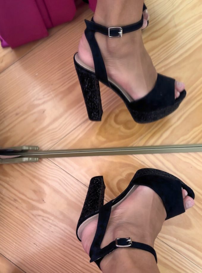 Sandalias Tacón Brillos