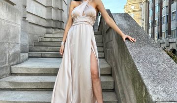 Vestido Seda Pecho Cruzado