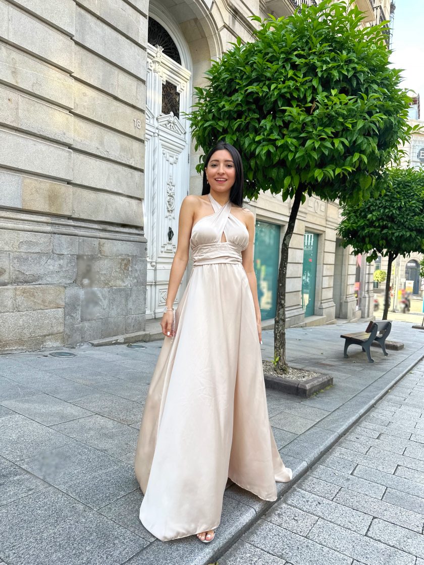 Vestido Seda Pecho Cruzado - Imagen 9