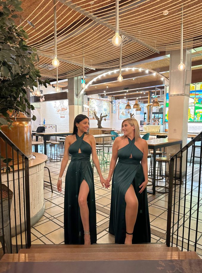 Vestido Seda Pecho Cruzado